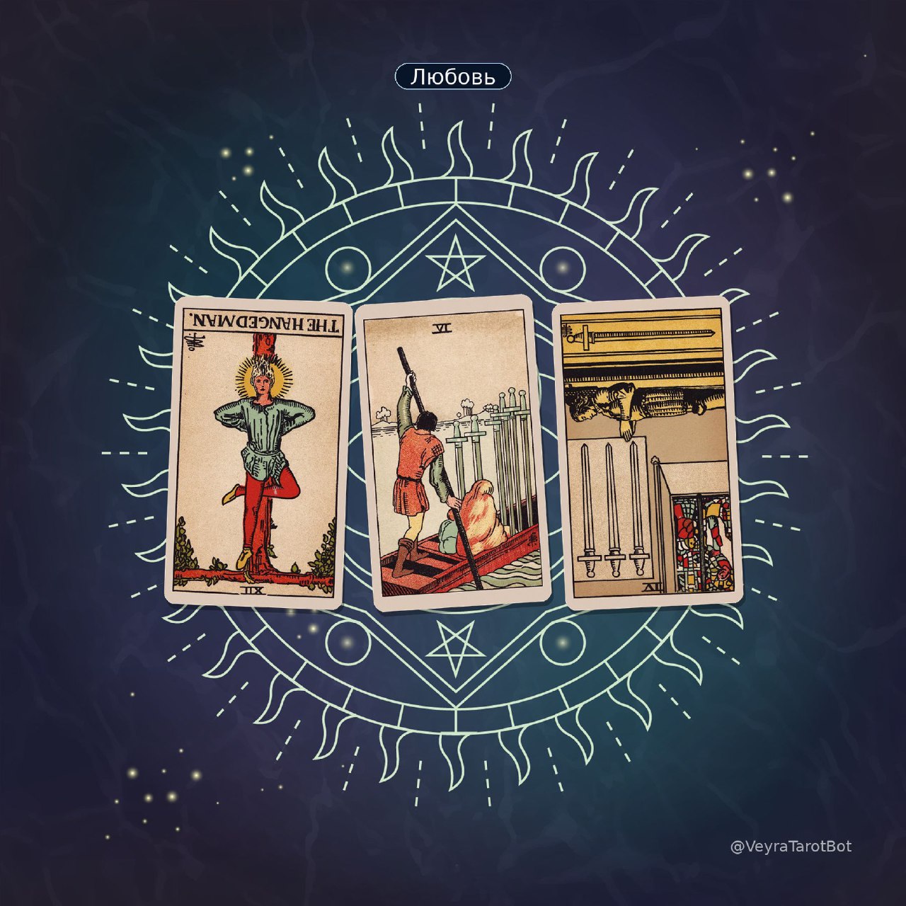 Пример расклада на отношения в Veyra Tarot